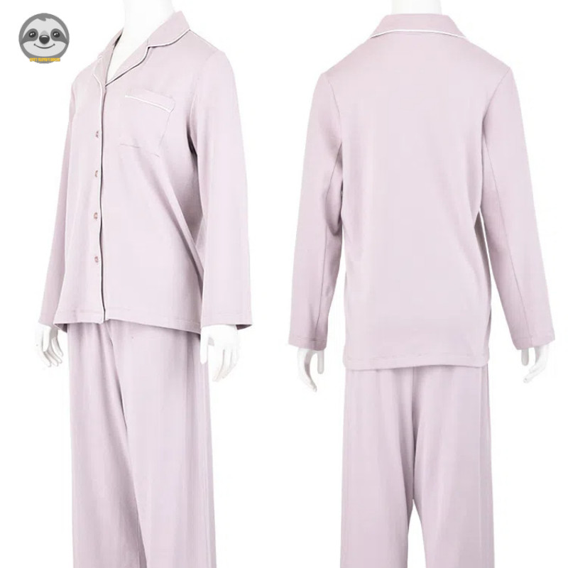 Phong cách Nhật Bản Muji Style / Đồ ngủ dệt kim Cotton pha trộn Modal / Cặp đôi liền mạch có thể mặc đồ ngủ bên ngoài / Bộ đồ ngủ mềm mại