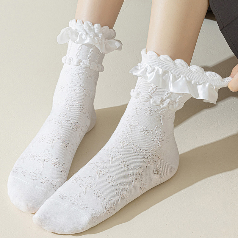 🔥Còn hàng🔥Tất ren trắng kiểu dáng lolita cho nữ Kiểu dáng lolita