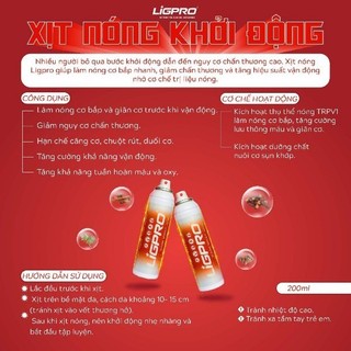 [Combo 3 xịt thể thao] Xịt lạnh siêu tốc Xịt nóng khởi động Xịt lạnh giảm đau LIGPRO chống giãn cho khi vận động