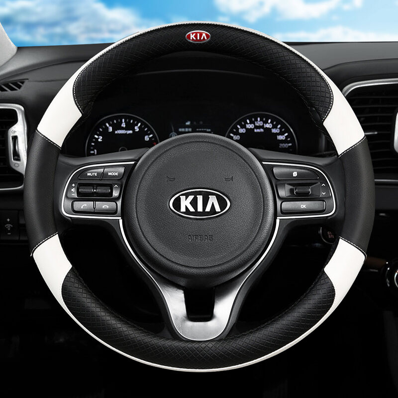 Bọc vô lăng xe hơi bằng da chất lượng cao cho Kia Forte Sportage Rio K3 K5 Niro Cerato Picanto Sorento Carnival Carens Seltos Koup Stonic Soluto Stinger Pride K2500