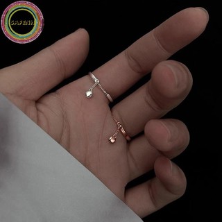Safenh Thời Trang Đơn Giản Nhẫn Ngón Tay Dây Xích Vòng Tròn Có Thể Điều Chỉnh Dành Cho Nữ Cô Gái Dự Tiệc Trang Sức Quà Tặng Phụ Kiện Trang Sức VN