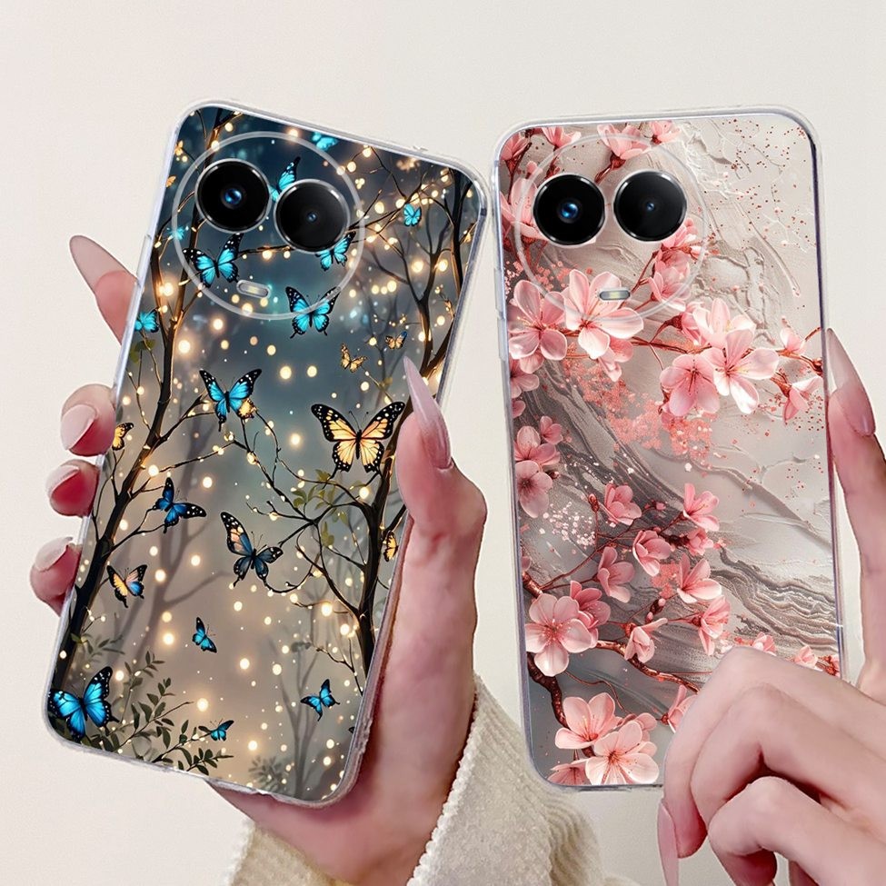 Trong Suốt Cho Realme V50 RMX3783 V50s RMX3781 Dành Cho Realme V50 Ốp Lưng Bướm Sang Trọng Tình Yêu Thời Trang Hoa Thoáng Mát Đẹp Trai Sư Tử Sơn