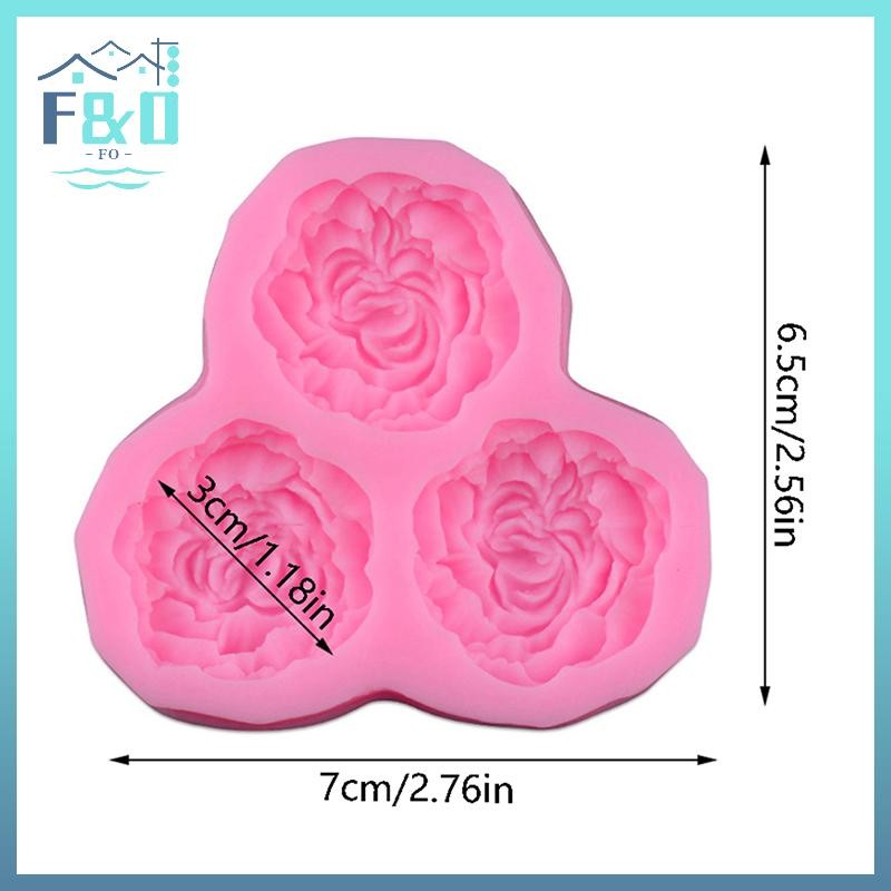 [F & O] Khuôn Silicon Hoa Mẫu Đơn Cưới Cupcake Topper Dụng Cụ Trang Trí Bánh Fondant {vn}