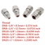 NOTE1 1 Cái Đầu Nối Ống, 1 / 8 "1 / 4" 3 / 8 "1 / 2" Nam Ren Đến 3-16mm OD 304 SS Lắp Nhanh, Thép Không Gỉ Đôi Ferrule Metric ZG Ống Lắp Cho Dầu Khí