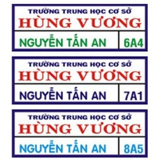 Bảng Tên logo,phù hiệu học sinh, công nhân, nhân viên, bảng tên cho bé, chuẩn vải keo, bền màu, TK khác vui lòng liên hệ