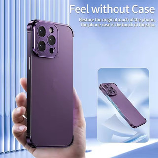 [JLK] Ốp lưng không khung góc kim loại nhôm chống sốc cho IPhone 16 ProMax 14 15 13 12 Pro Max Plus 14Pro 15Pro có bảo vệ ống kính máy ảnh