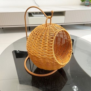 Giỏ Mây MEGOCE, Giỏ Chứa Đồ Mini Dệt, Giỏ Treo Đồ Ăn Nhẹ Kẹo Sử Dụng Cho Thú Cưng