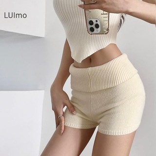 Quần short eo thấp LUImo thời trang mùa hè, túi nhà hông dệt kim