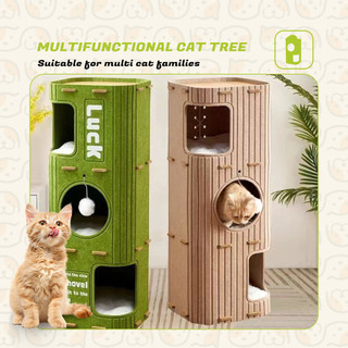 Khung Leo Mèo Cây Mèo Với Mèo Scratcher Tất Cả Trong Một Nhiều Lớp Có Thể Gập Lại Kèm Theo Tháp Mèo Cho Nhiều Mèo