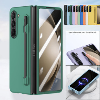 Ốp lưng PC cứng chống sốc siêu mỏng cho Samsung Galaxy Z Fold 7/6/5/4/3, thân thiện mờ, khe cắm bút S