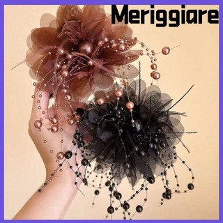 MERIGGIARE Kẹp, Móng Vuốt Tóc Nhựa Hoa Mẫu Đơn, Tua Rua Thời Trang Nơ Hairgrips Cô Gái