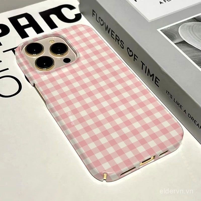Ốp điện thoại QYJS kẻ caro dùng cho IPhone 12 PRO 11 16 15 14 13 ProMax 7 8 plus X XR XR XSMAX SE 14 15 16 PLUS Ốp cứng phim mặt sáng Ốp bảo vệ chống rơi Mẫu Nổ Mẫu cặp đôi H2ED