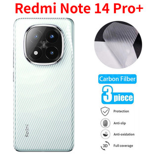 1-3 Miếng Mặt Sau Sợi Carbon Cho Redmi Note 14 Pro + Redmi Note 14 15 Pro Pro + Note14Pro 4G 5G 2025 Tấm Bảo Vệ Màn Hình Matte Soft Full Cover Siêu Mỏng Clear Tran