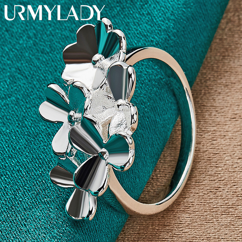 URMYLADY Bạc 925 Năm Hoa 7-10 # Nhẫn Nữ Thời Trang Tiệc Cưới Trang Sức Quyến Rũ