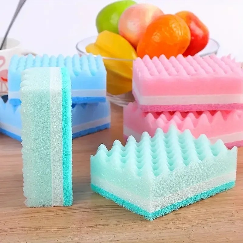 Miếng bọt biển đầy màu sắc Bàn chải làm sạch mỡ bẩn Bàn chải lau bụi sạch cho nhà bếp Phòng tắm Dụng cụ làm sạch ô tô