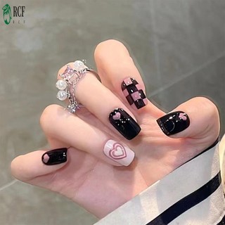 Móng tay giả nữ có họa tiết trái tim yêu thương với viền an toàn và vô hại