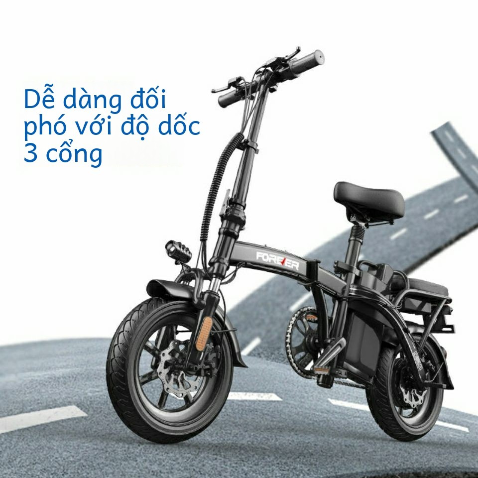 Xe đạp điện trợ lực gấp, dễ dàng để vào cốp xe ô tô, động cơ 400W, pin Lithium, bảo hành 18 tháng, xe thay thế