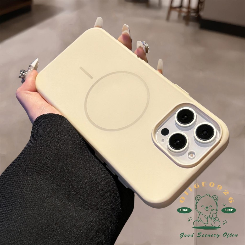 【 Ốp lưng iphone16 】 Ốp điện thoại từ tính lỏng cảm giác da iphone16 Pro Max 15 14 13 12 11 cho vỏ iPhone Vỏ mềm silicon TPU chống sốc