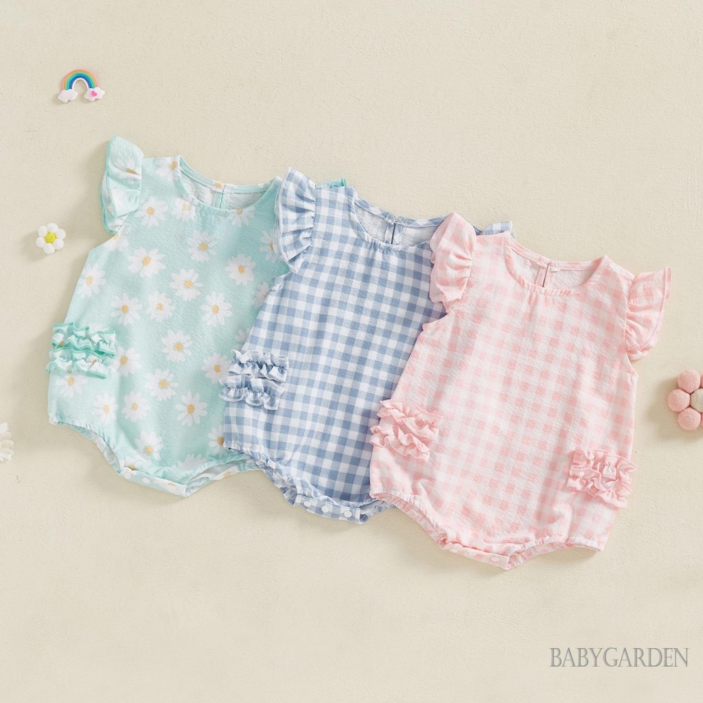 / / -Bộ Áo liền quần kẻ sọc cổ tròn tay bay