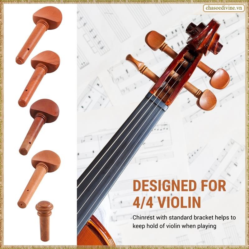 [K O G X] 4 / 4 Phụ kiện đàn Violin Phần còn lại cằm Đuôi Fine Tuner Tuning Peg Tailgut Endpin Strings Kit