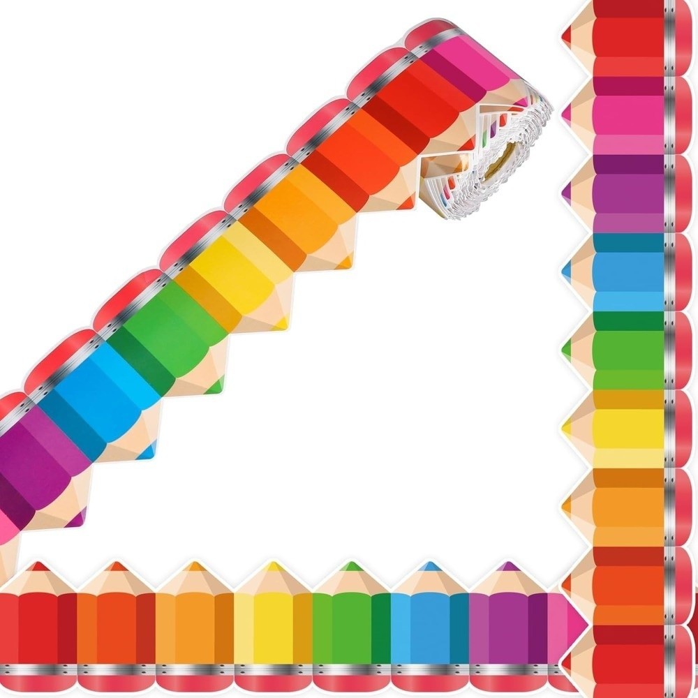CHEESELY Bảng phấn Bản tin viền bảng, Giấy viền giấy DIY, 7cm Tự dính viền lớp học Trang trí thủ công