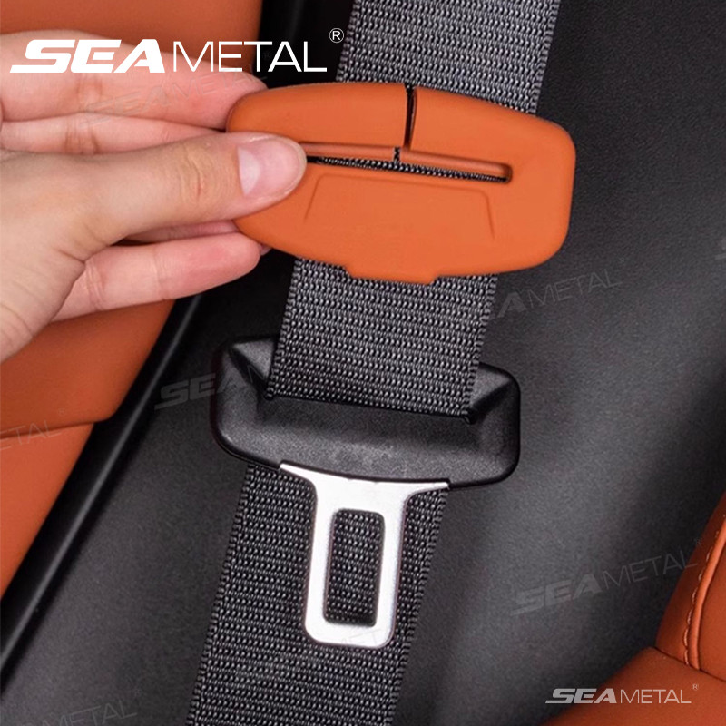 Khóa bảo vệ dây an toàn ô tô SEAMETAL 2 gói Vỏ silicon mềm chống va chạm Vỏ bảo vệ khóa đa chức năng
