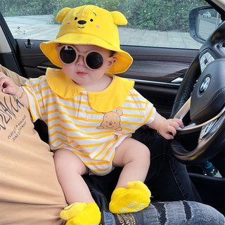 0-24 Tháng Tuổi Sơ Sinh Mùa Hè Áo Liền Quần Hải Quân Buộc Poonie Gấu Bé Trai Và Bé Gái Tay Ngắn Onesie
