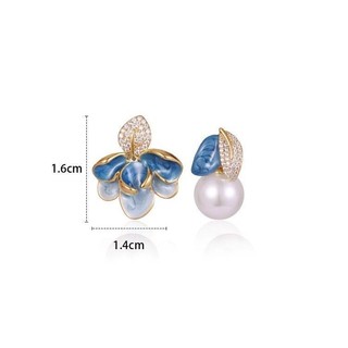 Men Nhỏ Giọt Men Bông Tai Bất Đối Xứng Cảm Giác Cao Cấp Bông Tai Ngọc Trai Lá Đính Kim Cương Nữ 2025 Bán Chạy Phong Cách Trung Hoa Cung Điện Phong Cách 6.26 GOWT