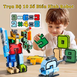 Đồ Chơi Robot Biến Hình 3D số, Trọn Bộ 10 Số Biến Hình Robot, Đồ Chơi Lắp Ráp Robot Biến Hình Thông Minh