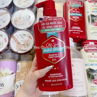 Dầu Gội Đầu Hương Nước Hoa 2in1 Old Spice Pure Sport 650ml