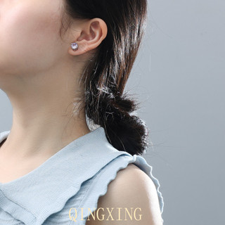 Phong Cách Châu Âu và Mỹ - Bông Tai Nữ Kim Cương Carbon Cắt Mới