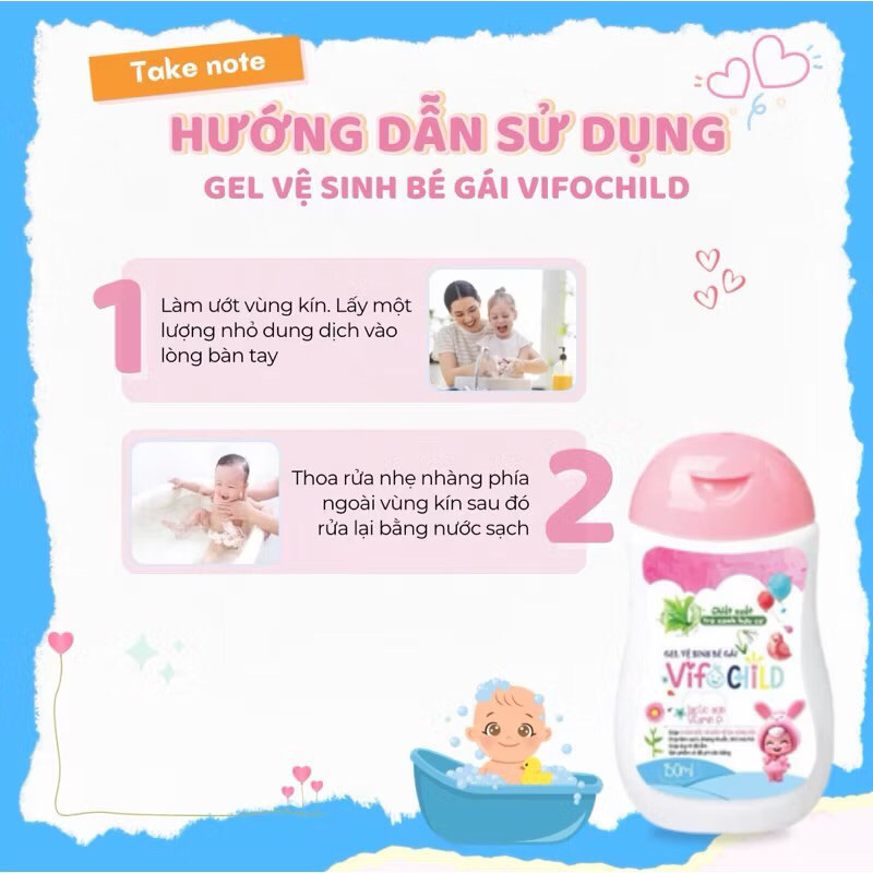 Gel vệ sinh bé Gái VIFOCHILD 150ml Dùng cho trẻ từ sơ sinh Chăm sóc dịu nhẹ vùng nhạy cảm Baby 4