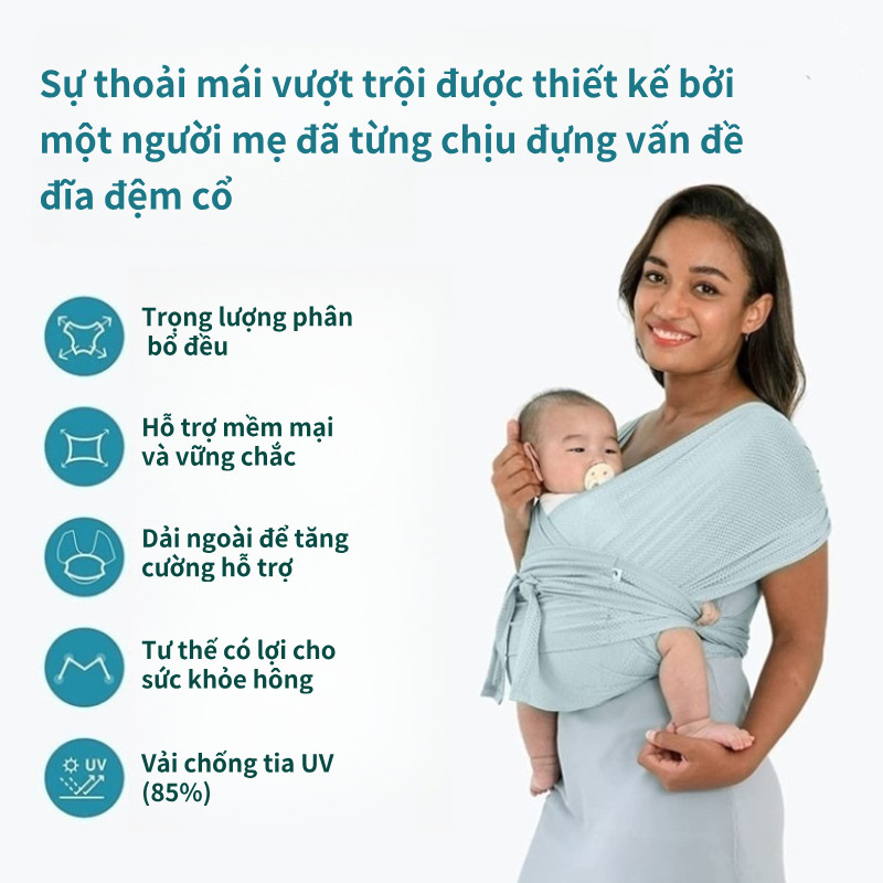 Địu Em Bé Sơ Sinh Chất Liệu Mịn Mát Có Thể Điều Chỉnh Thoáng Khí Mùa Hè Địu Vải Cho Bé Cho Bé Từ 0 Đến 24 Tháng Tuổi
