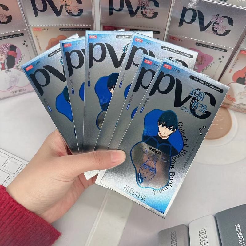 Blue Lock PVC Clear Bookmark Set Bộ đánh dấu trang đọc sách trong suốt & Thẻ sưu tập