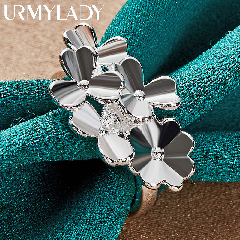 URMYLADY Bạc 925 Năm Hoa 7-10 # Nhẫn Nữ Thời Trang Tiệc Cưới Trang Sức Quyến Rũ