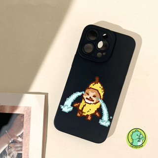 Ốp Điện Thoại Meme Ngộ nghĩnh Cho Vivo X200 Pro Mini X100 X100S X80 X90 X70 X60 X50 Plus Pro + X30 X27 X23 X21 UD Z5X Z1 Pro Z1X Cover Hoạt Hình Dễ Thương Pixel Banana Cat Matte Vỏ Mềm