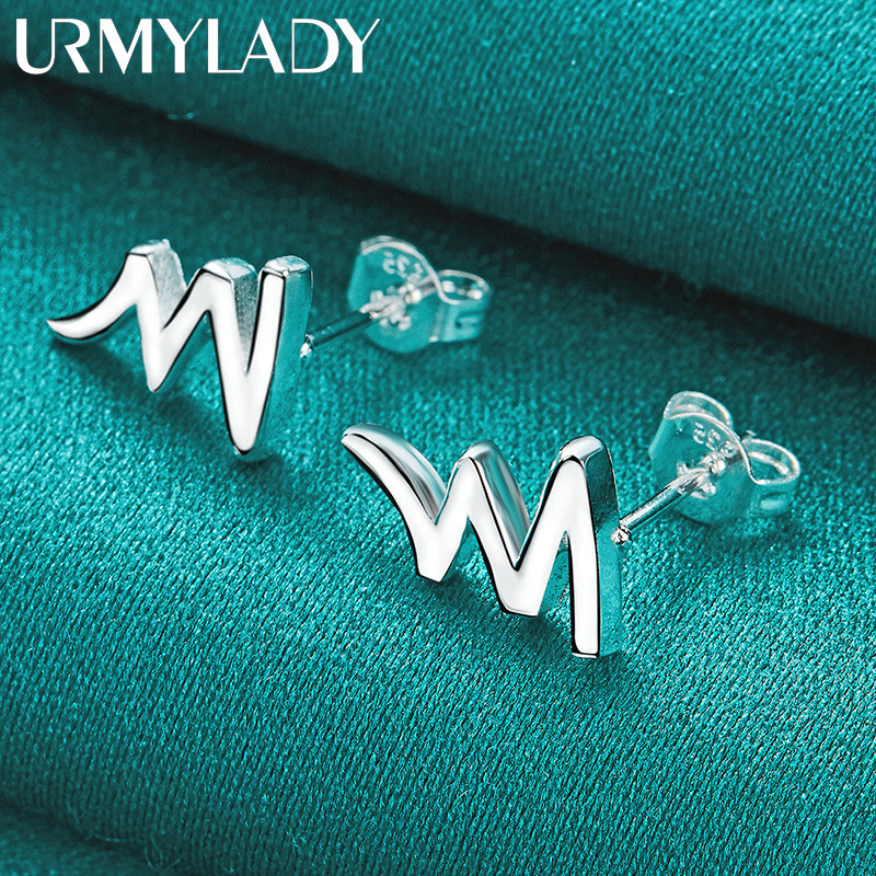 URMYLADY Bạc 925 Charm Bông Tai Nữ Tiệc Cưới Trang Sức Thời Trang