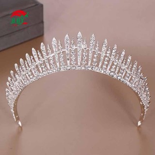 Tuyệt Đẹp Bạc Pha Lê Cô Dâu Tiara Vương Miện Cô Dâu Băng Đô Nữ Prom Tóc Đồ Trang Trí Cưới Tóc Trang Sức Phụ Kiện