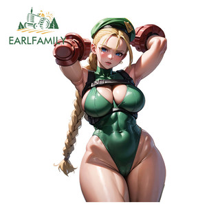 EARLFAMILY Street Fighter Anime Xe Dán Cá Tính Ván Trượt Xe Máy Kính Chắn Gió Vinyl Decal Tắc Xước Chống Thấm Nước Hàng Ô Tô