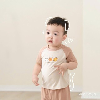Punchun SS2025 Bộ raglan Fluffy cún cho bes