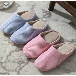 Phong cách Nhật Bản Phong cách Muji / Nam Nữ Dép Cotton sọc màu trơn trong nhà / Dép ấm sàn gỗ gia đình