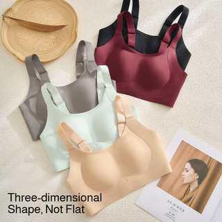 『 Brelira 』 Bộ giảm thiểu áo ngực chống chảy xệ Ngực to trông nhỏ không hỗ trợ cảm giác không dây Thoải mái liền mạch Bảo hiểm toàn diện Dây đeo rộng ​​Quần lót​​