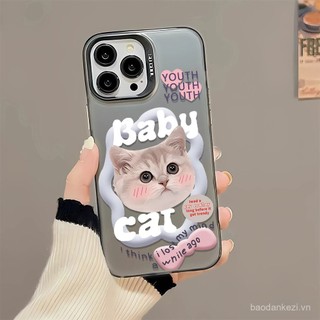 Ốp Lưng Mèo 3 In1 Dễ Thương Cho Redmi 13X A5 10 10C 12 12C 13C 14C Vỏ Điện Thoại Matte Silver IMD Cứng Chống Rơi Vỏ Bảo Vệ