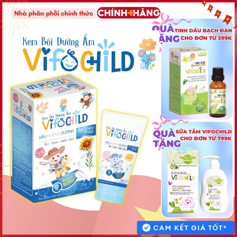 Kem bôi dưỡng ẩm VIFOCHILD 30g Ngăn ngừa viêm ngứa Giảm hăm cho bé Baby 3