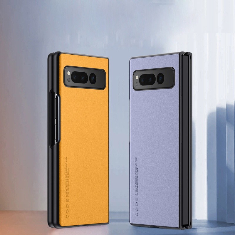 Ốp Da Cho Google Pixel Fold Chống Sốc Sang Trọng Matte PU Cover Business Case
