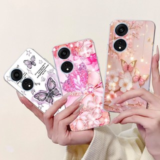 Vỏ Mềm Cho OPPO Reno 8T 4G 5G Ốp Điện Thoại Hoa Phổ Biến Trái Tim Tình Yêu Silicon Bảo Vệ Cho OPPO Reno8 T Reno8T Ốp Lưng