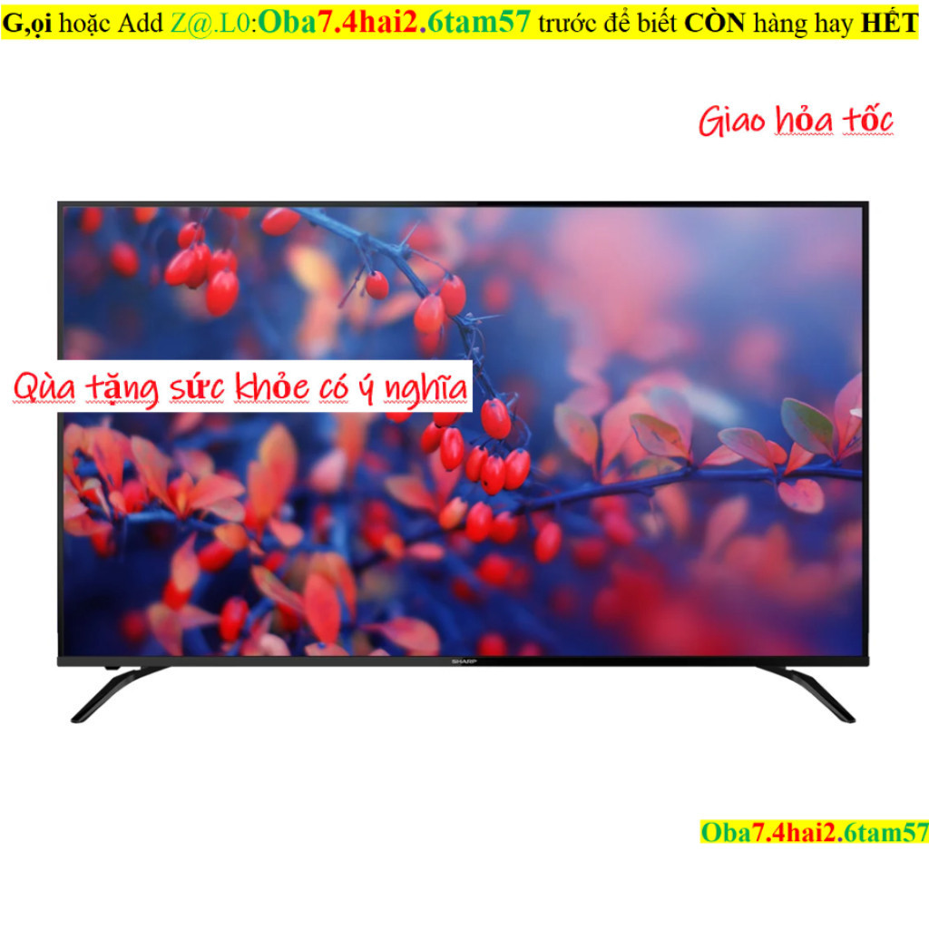 Còn 1c-Android Tivi Sharp 4K 60 Inch 4T-C60CK1X | Shopee Việt Nam