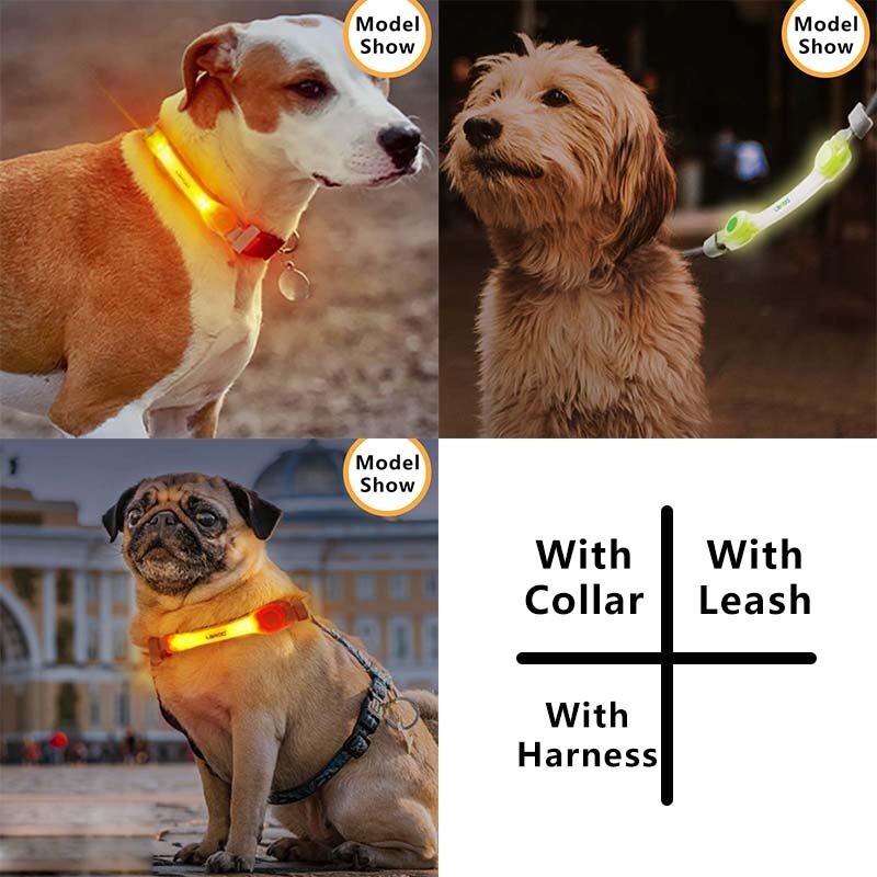 LaRoo Tầm Nhìn Cao Cho Chó Đèn LED Chống Thấm Nước Phát Triển Cho Thú Cưng LED Mặt Dây Chuyền Kẹp Chống Mất Cho Chó An Toàn Ban Đêm Đi Bộ Gắn Vào Cổ Dây Xích
