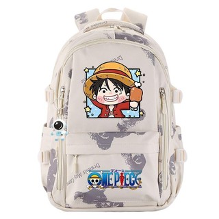 Ba lô ONE PIECE Luffy dành cho học sinh tiểu học Dung tích lớn In hình chống nước Túi đi học nữ