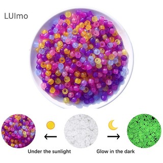 Luimo 100 Chiếc Màu Đổi Hạt UV Màu Hỗn Hợp Phát Sáng Trong Bóng Tối Hạt DIY Trang Sức Làm Vòng Tay Vòng Cổ SBS
